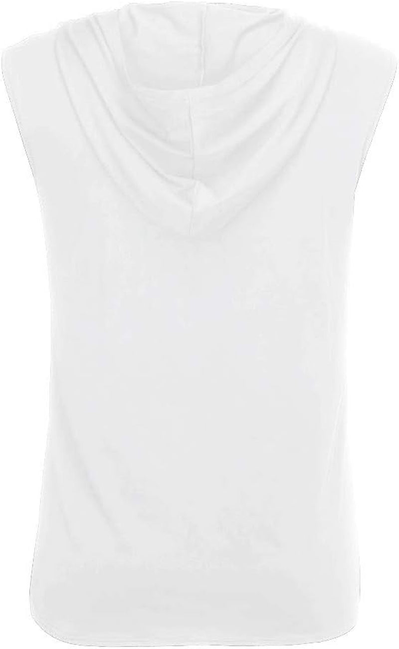 Men Big & Tall Shrink-Less Lightweight Muscle T-Shirt Sleeveless Tank Tops Casual Classic T Shirts(D) White