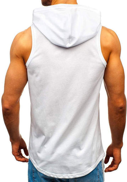 Men Big & Tall Shrink-Less Lightweight Muscle T-Shirt Sleeveless Tank Tops Casual Classic T Shirts(D) White