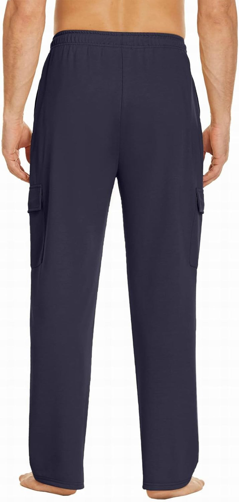 Men'S Cargo Sweatpants Open Bottom Baggy Sweat Pants for Mens Straight Leg Gym Cargo Sweats Lounge Pants with Pockets