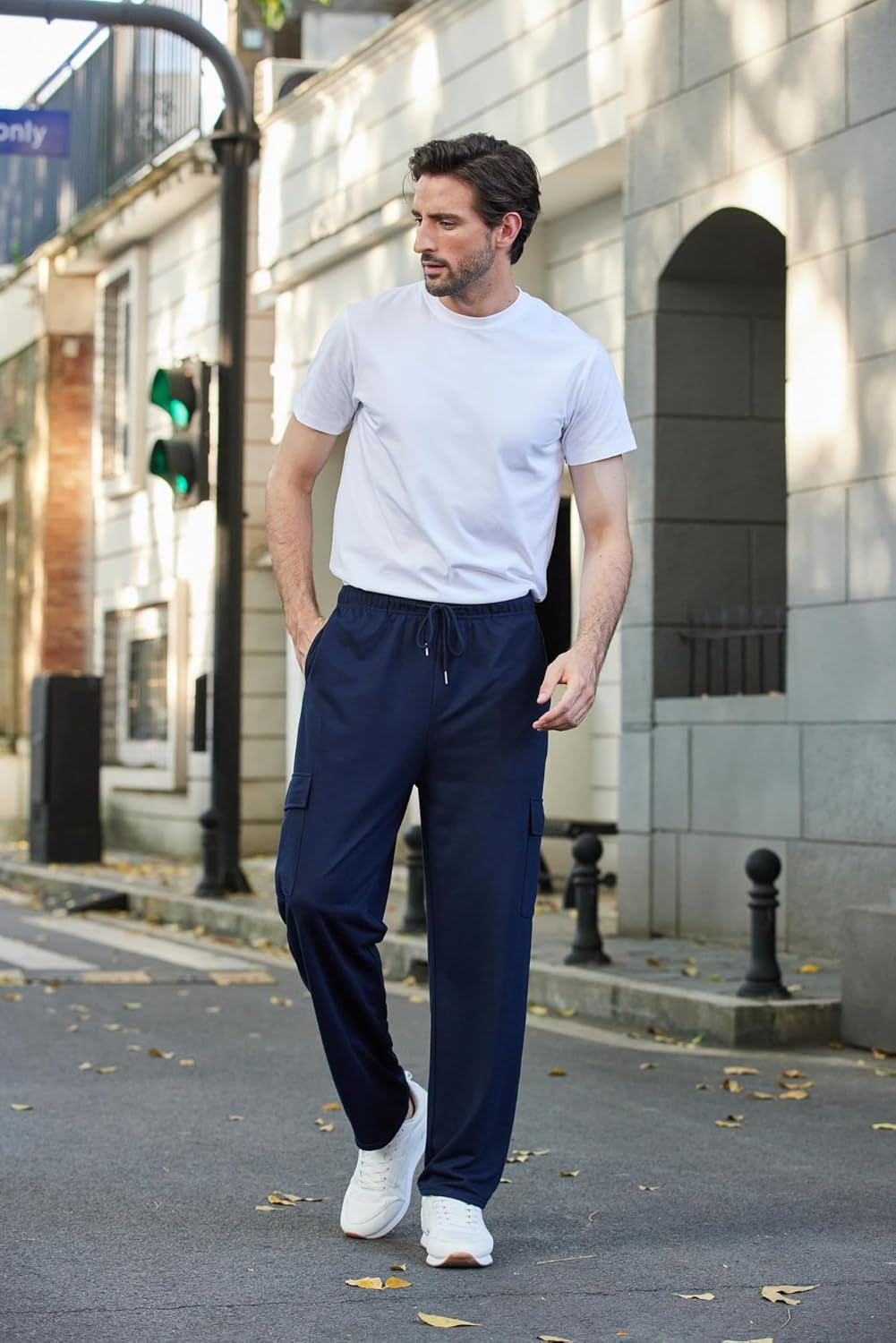 Men'S Cargo Sweatpants Open Bottom Baggy Sweat Pants for Mens Straight Leg Gym Cargo Sweats Lounge Pants with Pockets