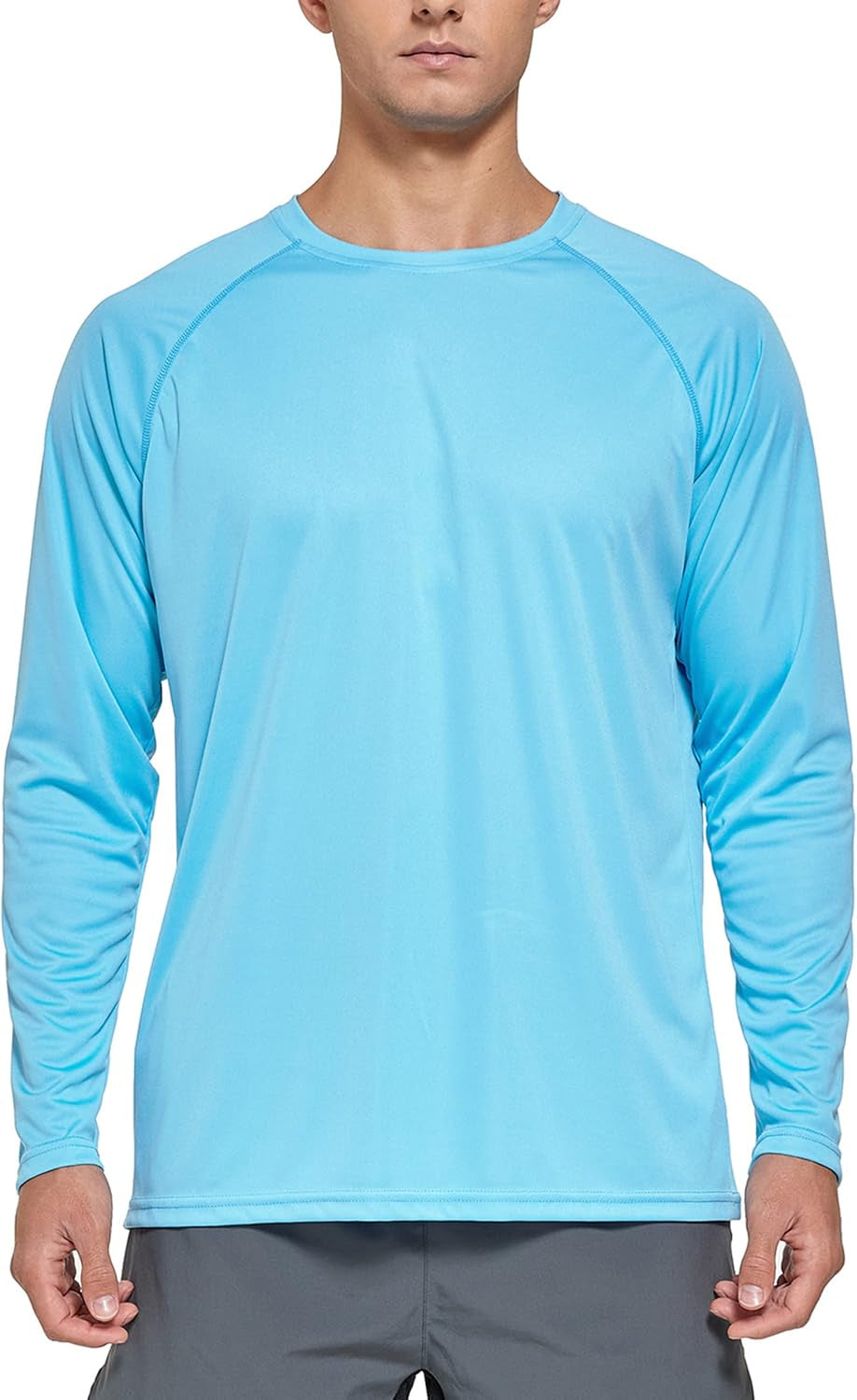Men'S UPF 50+ Long Sleeve Shirts Sun Protection SPF/UV Fishing Hiking Running T-Shirts Quick Dry Rashguards Swim Shirts